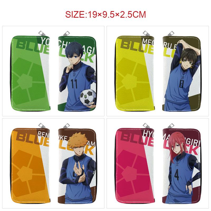 Blue Lock Long Zip Wallet Full Color PU Leather Isagi Bachira Anime Clutch Purse