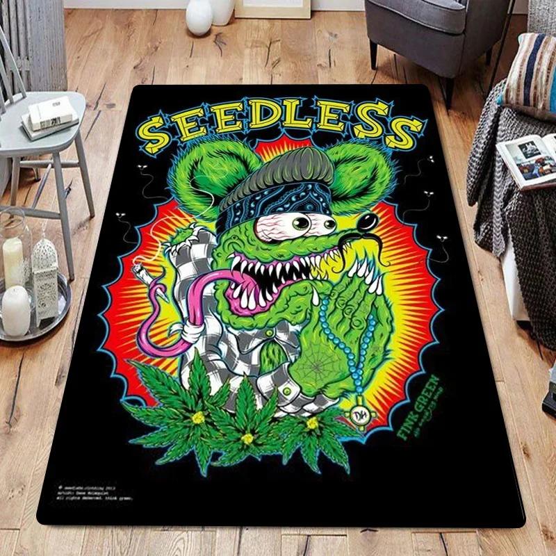 Funny Room Rugs Foot Carpets R-Rat Fink Entrance Doormat Kawaii Rug Floor Mats Bath Mat Kitchen Hallway Carpet Home Decor
