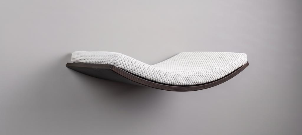 Arc Wooden Cat Shelf 60cm Light Silver Grey