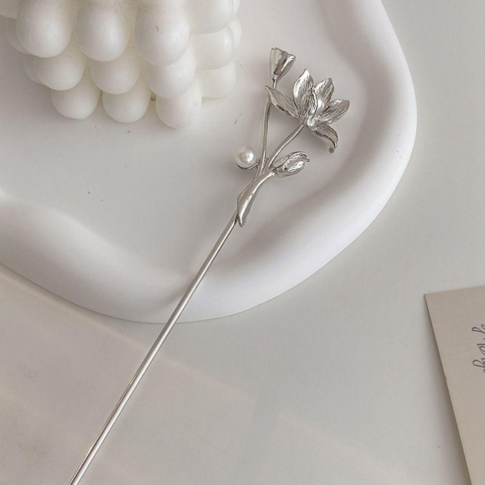 Tool Pearl Flower Chinese Style Headwear Hanfu Hair Sticks Ancient Style Hairpin Metal Hairpin