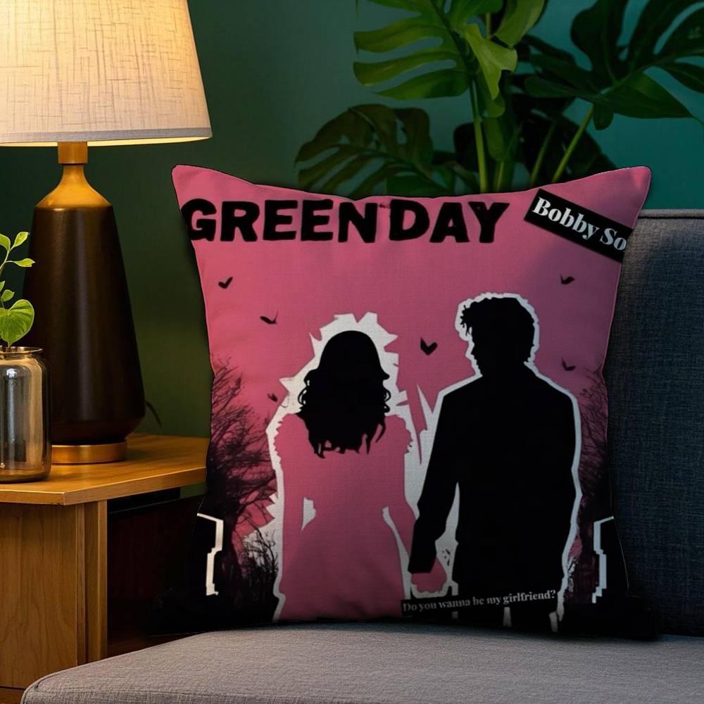 G-Green Day S-Saviors Pillow Case Sofa Living Room Bedroom Double-sided Printing Square Cushion Nap Time Pillow Case