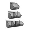 Grid Storage Baskets, Metal Wire Basket Wall Mount, Hanging Kitchen Baskets for
