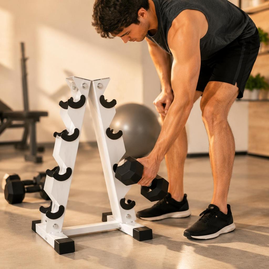 Inverted-V Dumbbell Storage Rack Stable Heavy-Duty