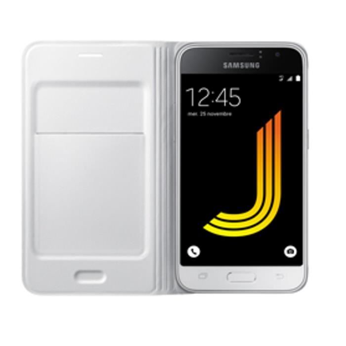 Etui Flip Wallet - Samsung - Galaxy J1 2016 - Simili Cuir - Ouverture Latérale - Porte Carte