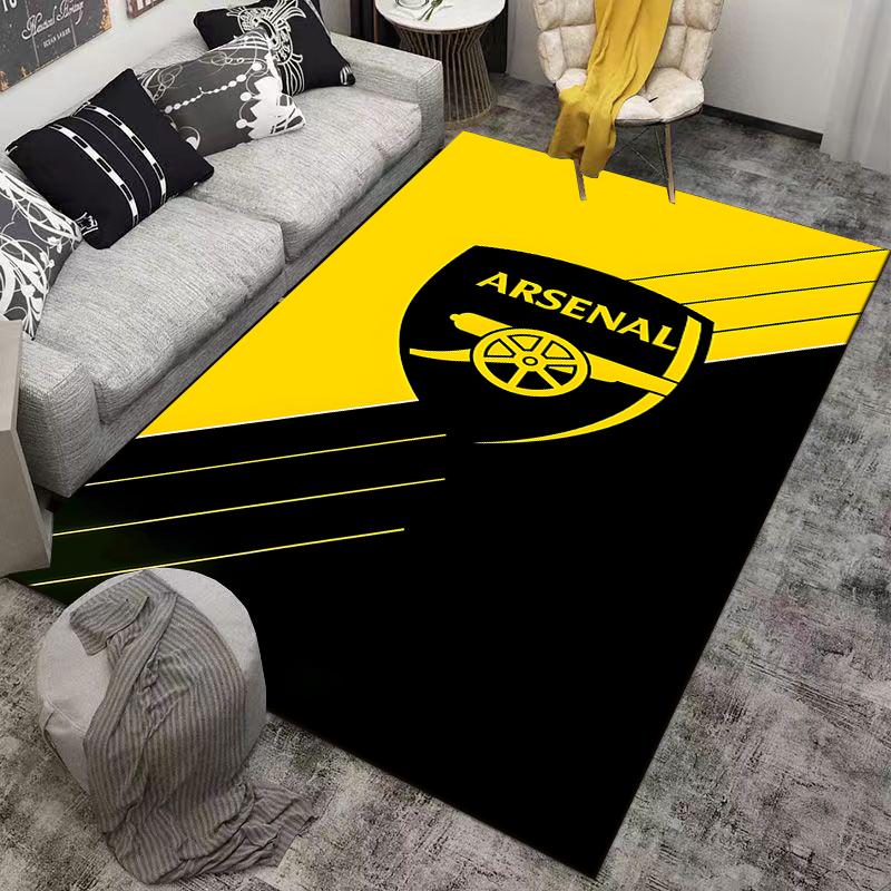 "Arsenal Logo Carpet, Yellow and Black Design for Living Room Decor" Suitable for use as an anti-slip for living room bedroom sofas