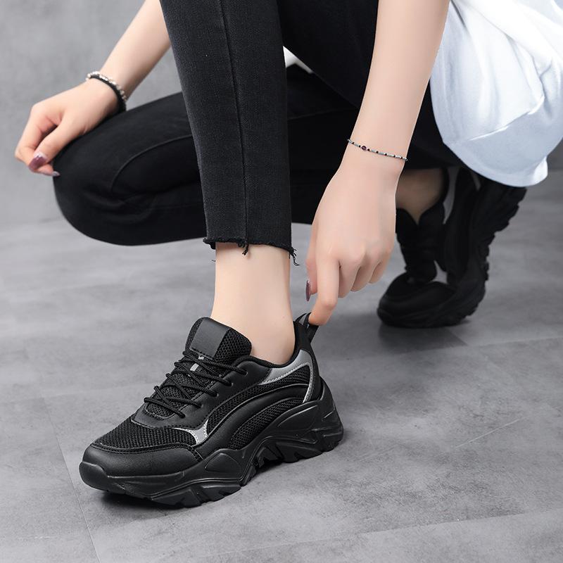 Женская обувь Весна и Осень Платформа Папины Туфли Женская обувь Повседневная спортивная обувь Полые Кроссовки