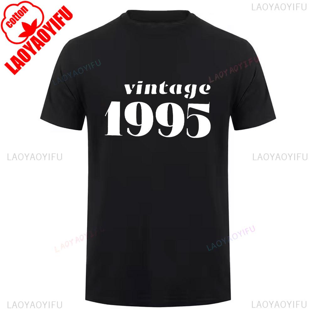 1995 Vintage Style Cotton T Shirt Breathable Retro 90s Short Sleeve New Unisex Round Neck Summer Casual Simple Tee Launched