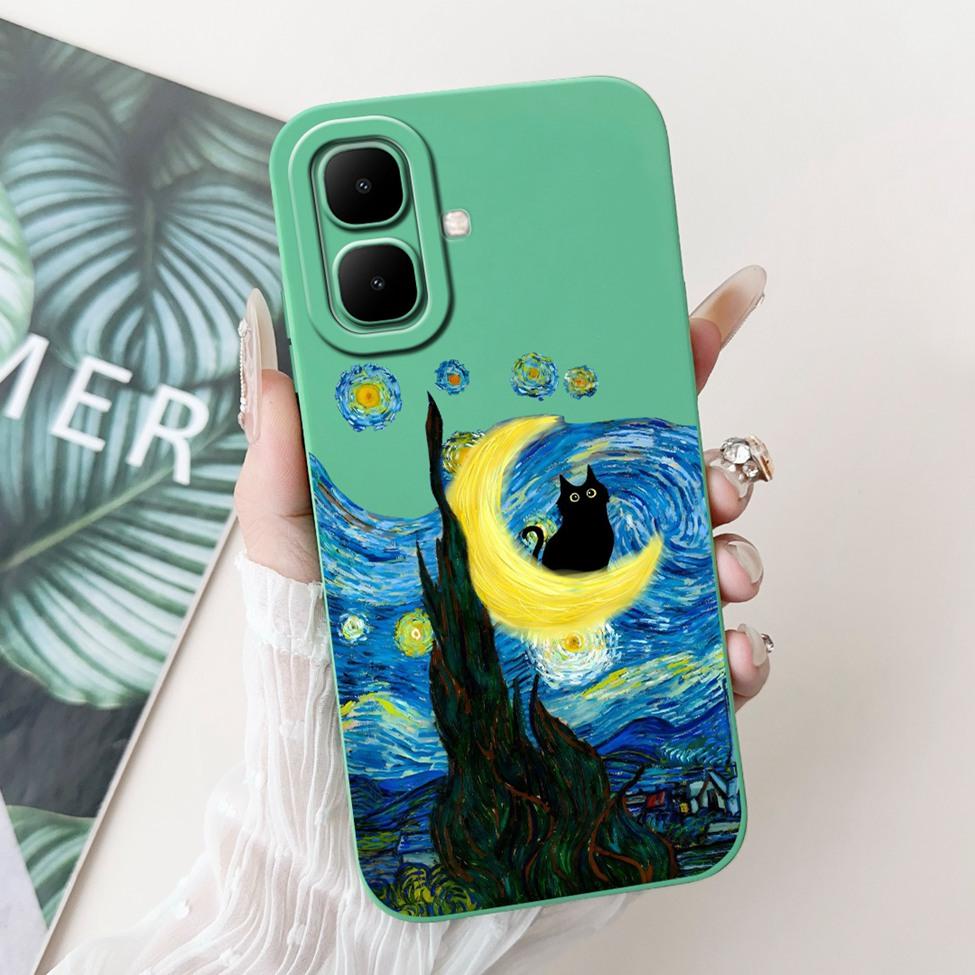 For Tecno Pop 10 4G Cover Case Silicone Cute Cartoon Fashion Flowers Love Shockproof Cover For Techno Pop 10 Phone Case Bumper