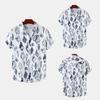 Мужская летняя повседневная рубашка с цветочным принтом в гавайском стиле с коротким рукавом для пляжного отдыха