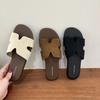 French Outer Wear Flat-bottomed One-pedal Cool Slippers Female 2025 Summer New Fairy Wind Retro Beach One-word Single Shoes