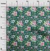 oneOone Cotton Flex Fabric Watercolor Leaves & Flower Floral Print Sewing Fabric BTY 40 Inch