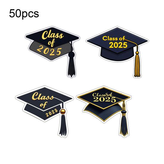 10/30/50 шт./упаковка выпускной сезон 2025 года наклейки с прочной клейкой основой мелованная бумага школьные наклейки для выпускников