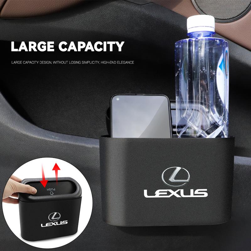 XBE2 Portable Hanging Car Trash Can Organizer Storage Box for Lexus IS ES RX NX GX LX GS LS CT F Sport etc Waterproof Mini Bin