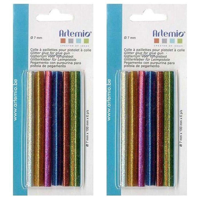 12 7mm Glue Gun Refills - Glitter