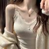 Korean Lace Camisole: Elegant Back Vest with Fixed Cup & Chest Pad