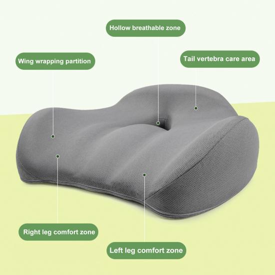 Подушка сиденья Yousheng Эргономичный дизайн Полая дышащая нескользящая конструкция Снятие давления Пена с эффектом памяти Подушка сиденья для офисного стула