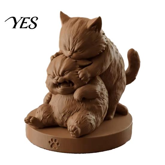 Funny Cat Decoration Frolicking Cats Figurine, 3D Printed Playful Statue, Cute Bay Window Figurine Collectible Kitty Sculpture Desktop Ornament
