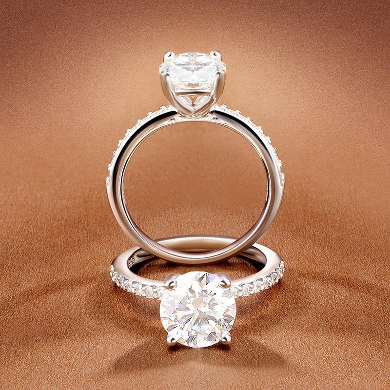 D VVS1 1-3ct Круглое кольцо с муассанитом 18K Белое золотое серебро 925 пробы с бриллиантами GRA Обручальные кольца для женщин