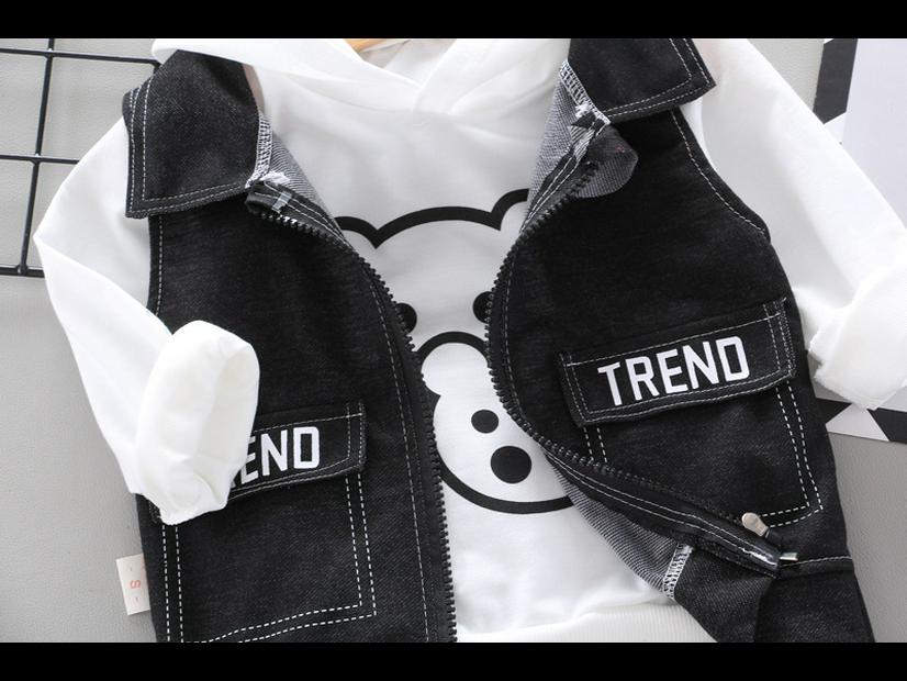 Детский комплект из 3 предметов с капюшоном в европейском и американском стиле на осень: Разноцветная толстовка с капюшоном, свитер и штаны для мальчиков