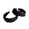 Satin Black Headband Padded Design Women Head Hoop Fashion Braided Hairband  Party