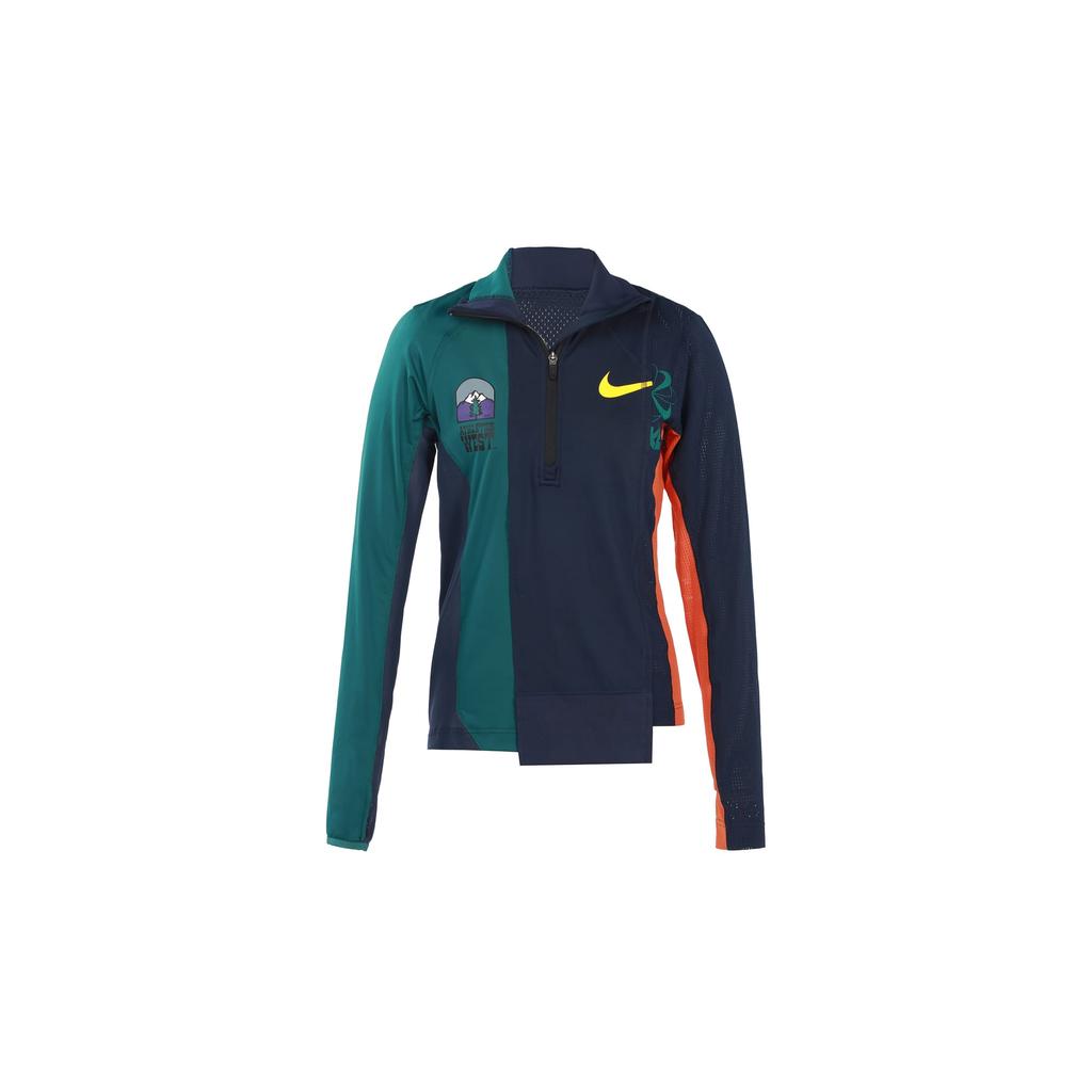 Nike X Sacai Women's Half Zip Running Jacket Obsidian/Deep Royal Blue CD6308-451