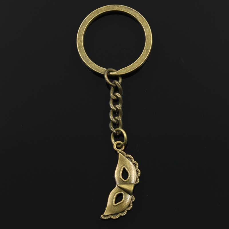 Fashion Party Mask Masquerade Mardi Gras 31x12mm Pendant 30mm Key Chain Bronze Men Gift Keychain