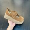 Матовая кожа толстая подошва маффин женские весенние новые ретро маленький человек увеличивающие рост одинарные туфли