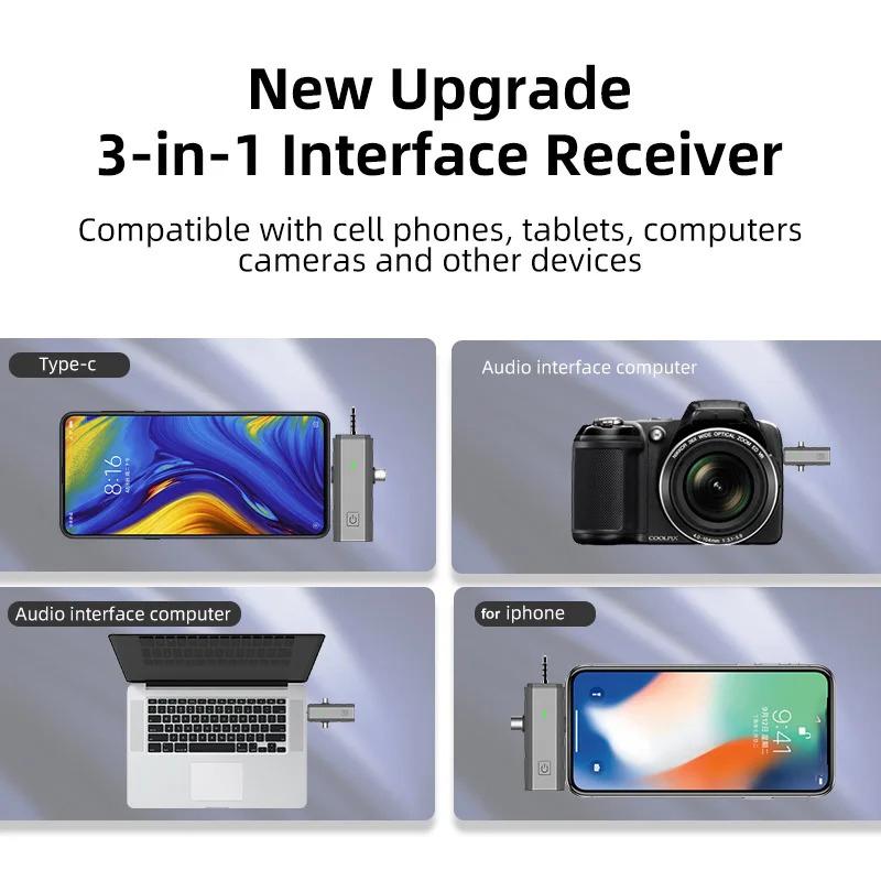 3 в 1 беспроводной петличный микрофон универсальный интеллектуальный микрофон с функцией шумоподавления AI для зеркальной камеры Android