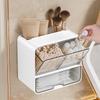 Wall-Mounted Bathroom Storage Box for Cotton Pads, Swabs & Hair Accessories