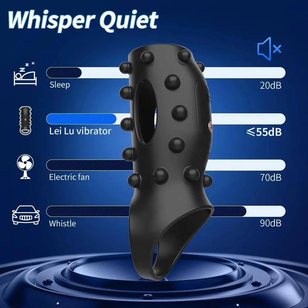 Penis Sleeve Ring Vibrator Male Penis Erection Delay Ejaculation Vibrating Cock Ring G Spot Stimulate Reusable Adult Sex Toys