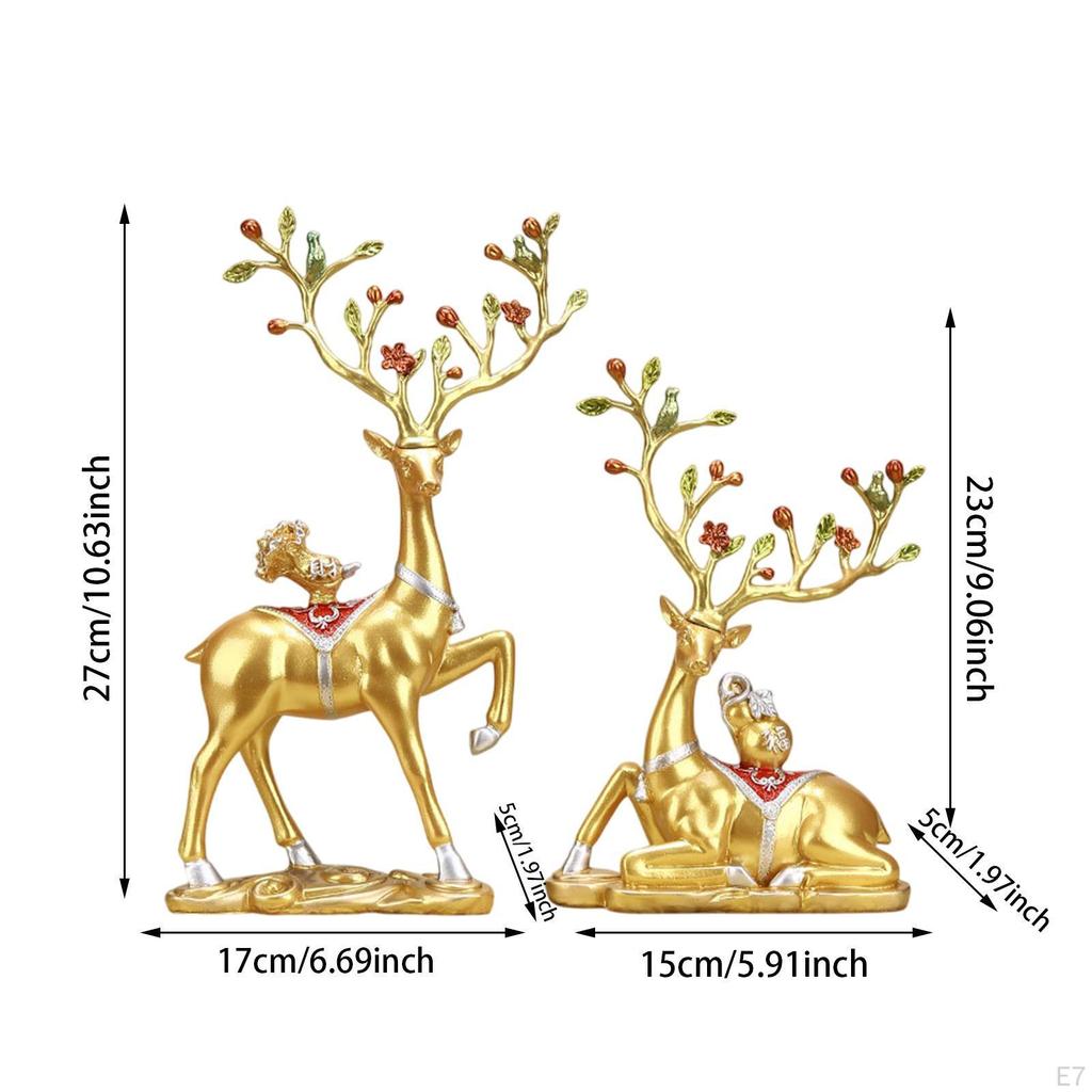 2 Deer Sculptures for Decorative Use In Living Spaces