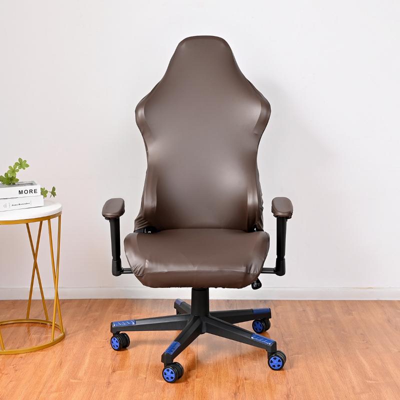 Waterproof PU Leather Slip Covers Game Chair Cover Office Elastic Chair Monochrome Armchair Cover Computer Chair Learning Game Room