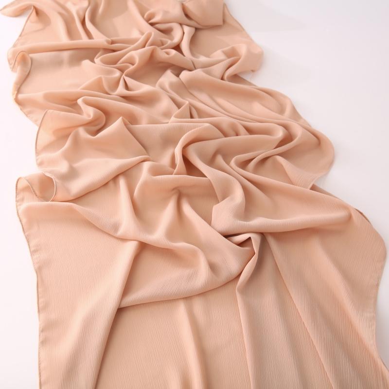 Little Crinkle Chiffon Hijab Good Stitching Solid Plain Scarf High Quality Premium Malaysian Women's Scarves Hijabs Long Shawl
