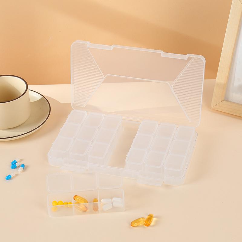 Weekly Pre-Portioned Pill Box for Elderly - Portable 3 Meals a Day Organizer