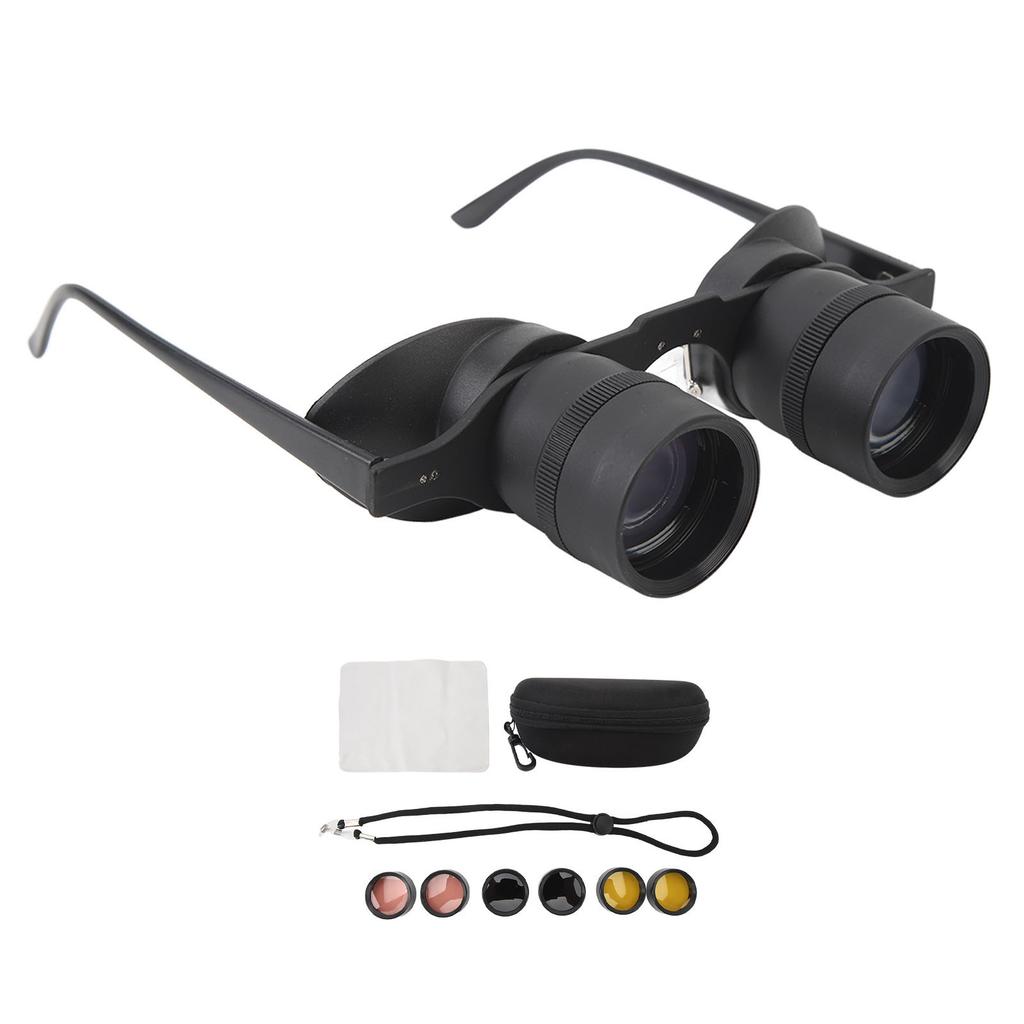 Binoculars Glasses 10X Zoom with Polarized Lens Handsfree Adjustable HD Optical Telescope Glasses for Fishing Bird