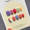 Cute Japanese Short Handmade Press On Nails Reusable Fake Nails With Glue Acrylic Art Tips For Girls