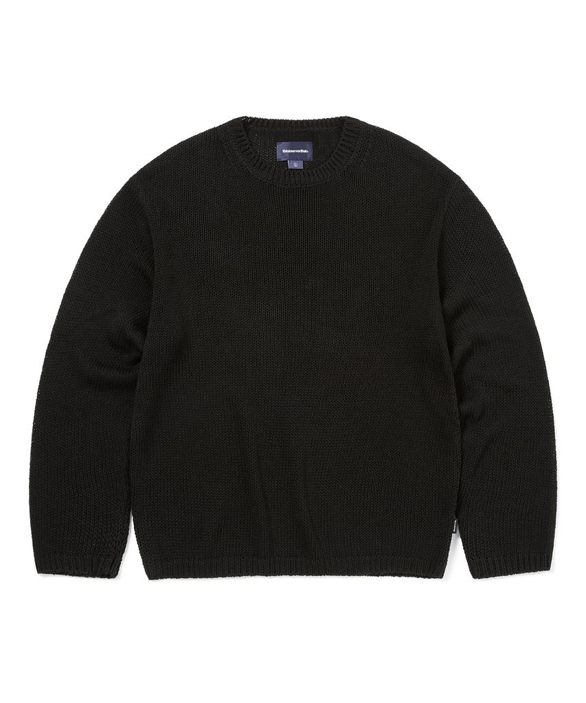 THISISNEVERTHAT Loose Gauge Knit Crew Black