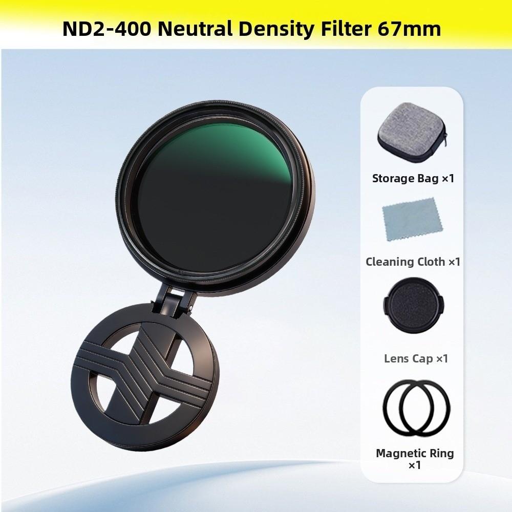 52mm 67mm Magnetic ND Filter Adjustable ND2-400 Phone ND Filter Kit Camera Lens Clip  For Vlog