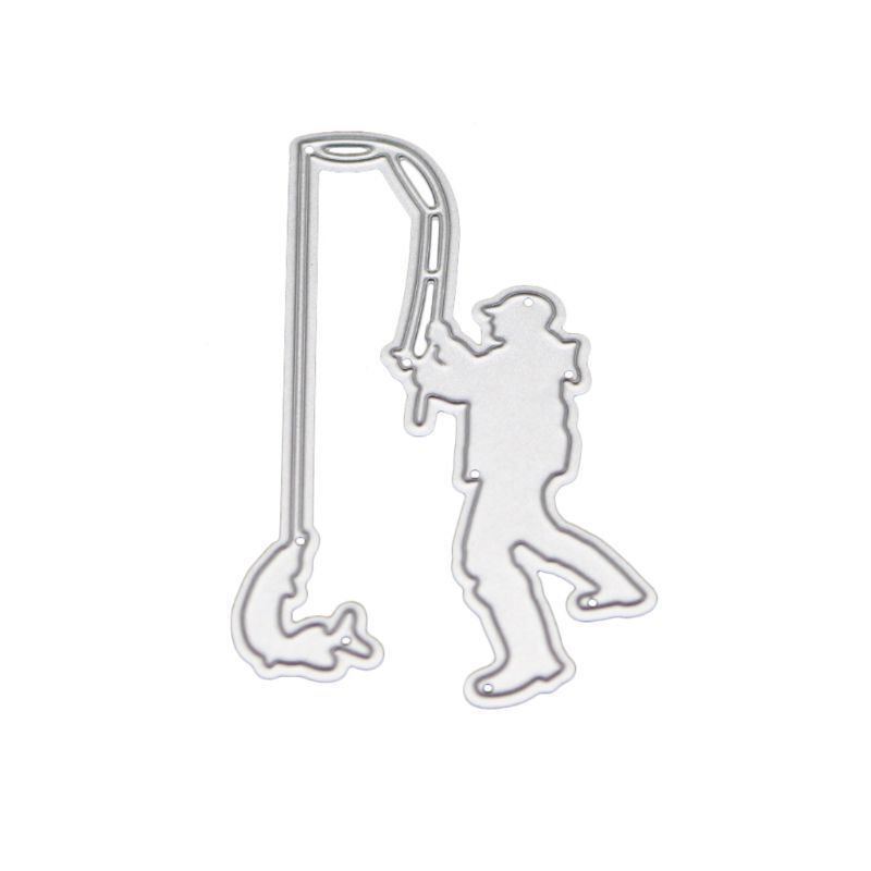 Fishing Man Cutting Dies Metal Stencil DIY Scrapbooking Album Paper Card Embossing Craft Die Cut People