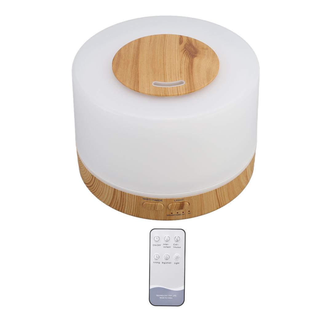 Desk Humidifier 500ml Wood Grain 7 Color LED Light 35dB Remote Control Aromatherapy Diffuser