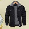 Мужская осенне-зимняя куртка, мягкая, толстая, плюшевая, с длинными рукавами и лацканами, однобортная, свободная, с карманами «кошка», повседневное мужское пальто средней длины на пуговицах