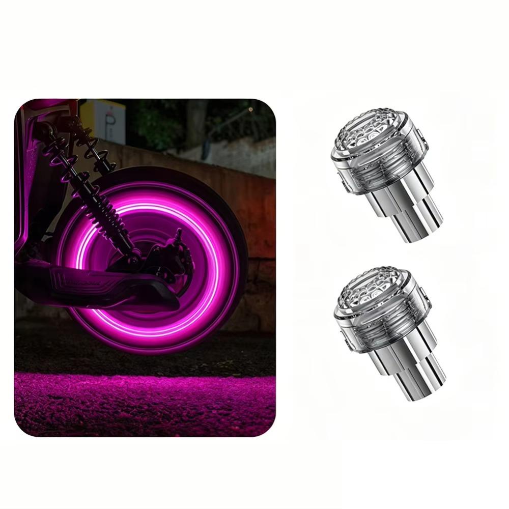 2Pcs Waterproof LED Neon Flash Lamp Motion Sensor Rim Strobe Warning Lamp Motorcycle Decorative