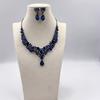 3pcs Fashionable Women's Jewelry Set With Crystal Contrasting Flower Necklace Earrings And Evening Dress Accessories