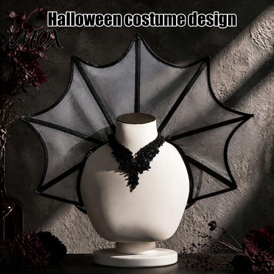 Elegant Gothic Fashion Accessory Stand Up Vampire Collar, Victorian Shoulder Cape, Women's Adjustable Cosplay Neck Ruffle Collar for Halloween