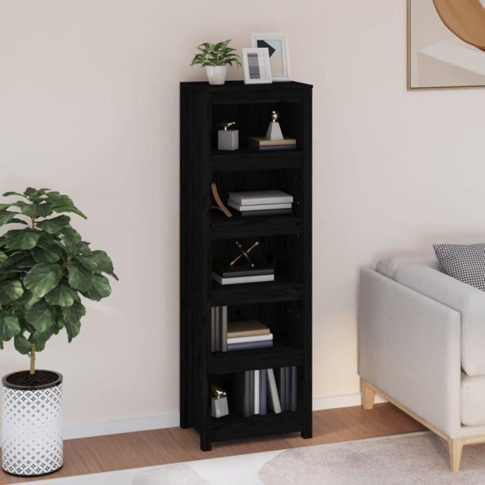 VidaXL Bookcase Black 50x35x154 Cm Solid Pine Wood 821718