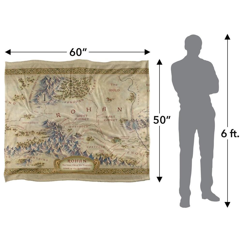 Lord Of The Rings The War Of The Rohirrim Silky Map Supersoft Blanket
