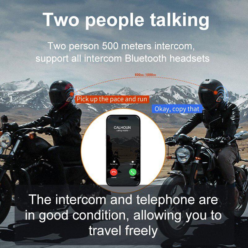 Y80 Мотоциклетный шлем Интерком Bluetooth Гарнитура Двойной 1000м Интерком Hands-Free Шумоподавление Водонепроницаемая Bluetooth Гарнитура
