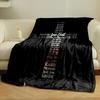 Text forms a cross, featuring titles and names associated with Jesus Christ. for all seasons blanket lunch break throw gift