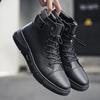 New Winter Warm Ankle Boots for Men High Top Leather Casual Shoes Stylish Retro Men's Sneakers Non-Slip Male Leisure Walk Botas