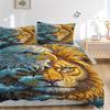 3pcs Eagle Lion Artwork Bedding Set - 1 Duvet Cover + 2 Pillowcases(Core Not Included), Machine Washable Polyester yy251216111
